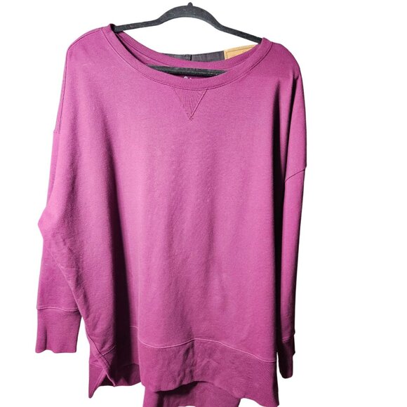 Terra & Sky Womens 2X Burgundy Crewneck Sweatshirt Relaxed Fit - Picture 1 of 3